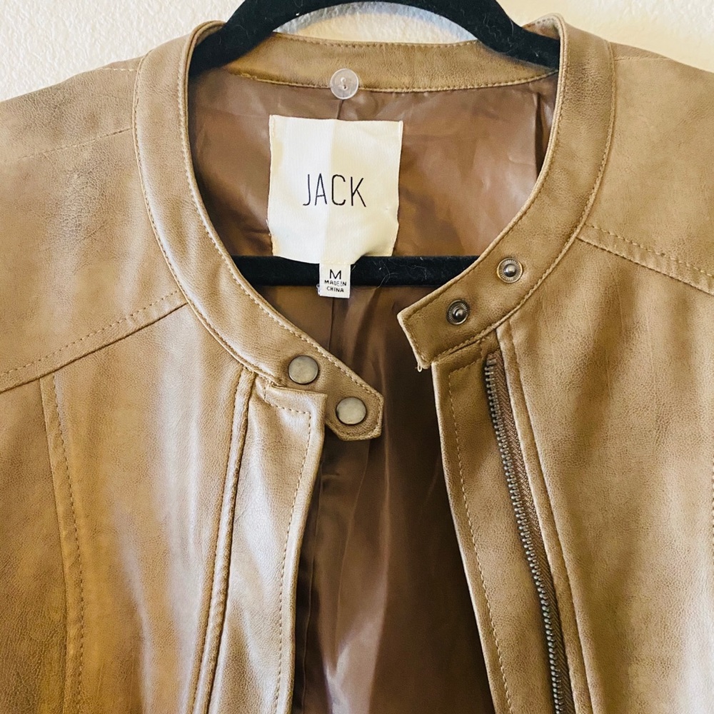 Stunning Taupe Faux Leather Jacket